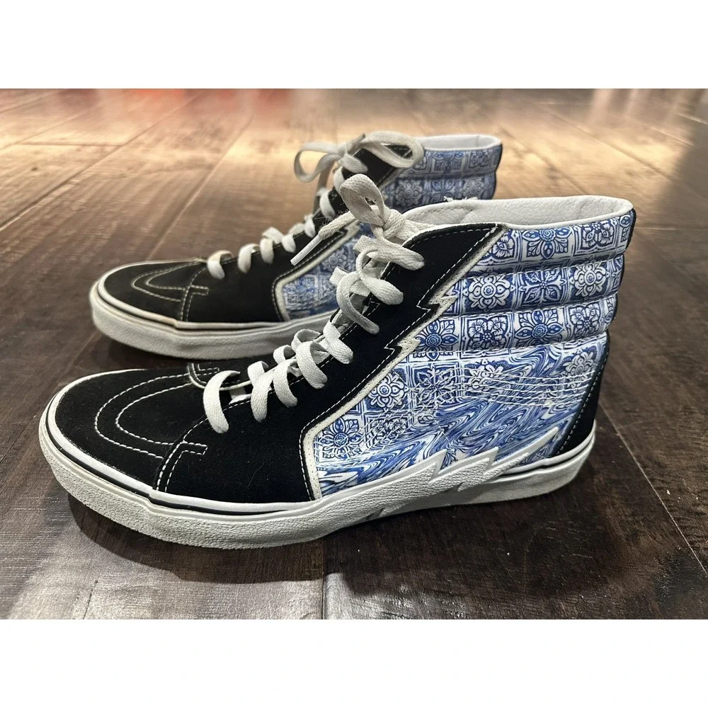 VANS Sk8 Hi Bolt, Liquify Black Blue White, Mens‎ US Size 11.5 High Top Colorful